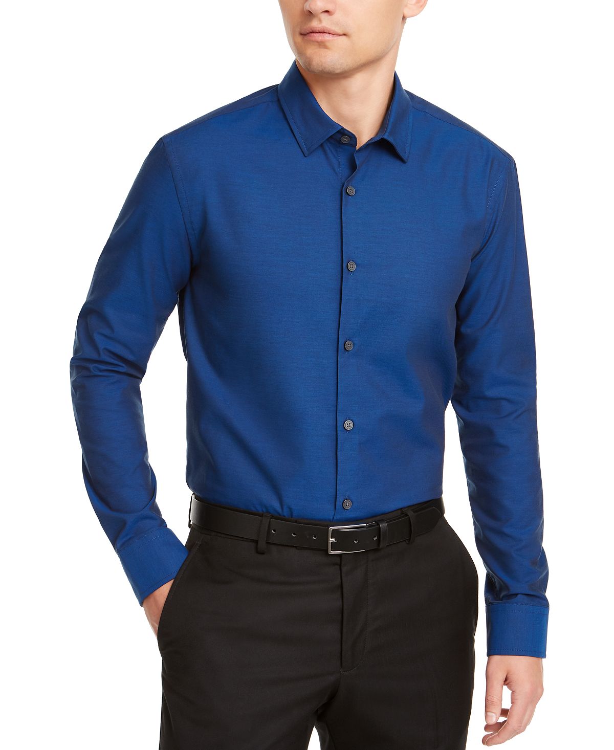 Alfani Classic-fit Solid Shirt Hyper Blue