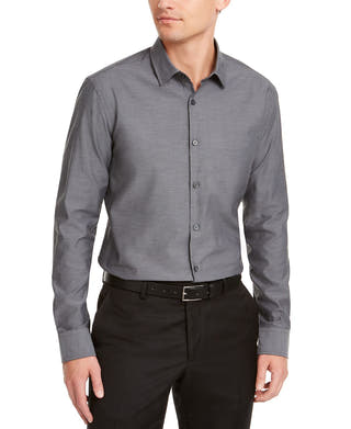 Alfani Classic-fit Solid Shirt New Grey