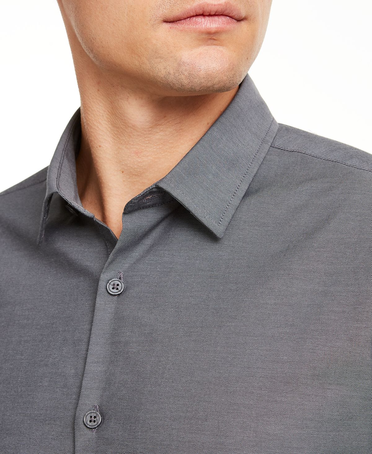 Alfani Classic-fit Solid Shirt New Grey