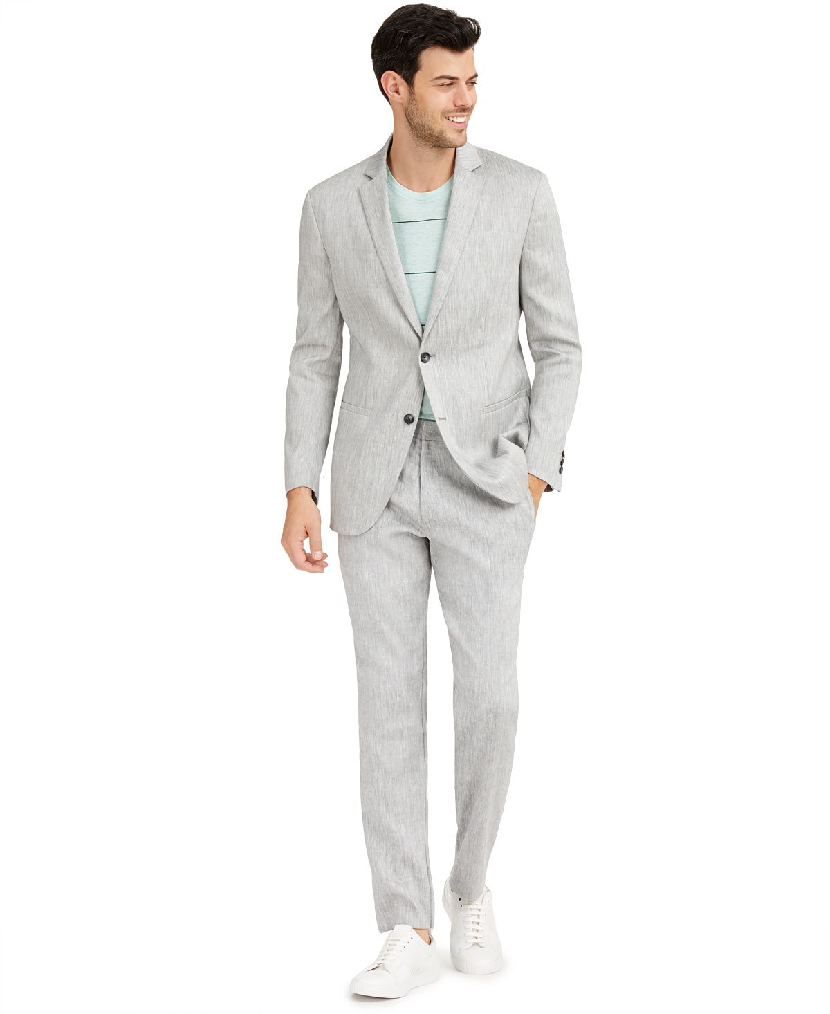Alfani Classic-fit Stretch Solid Sport Coat Natural Gray