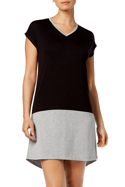 Alfani Colorblock Contrast Panel Sleepshirt in Black