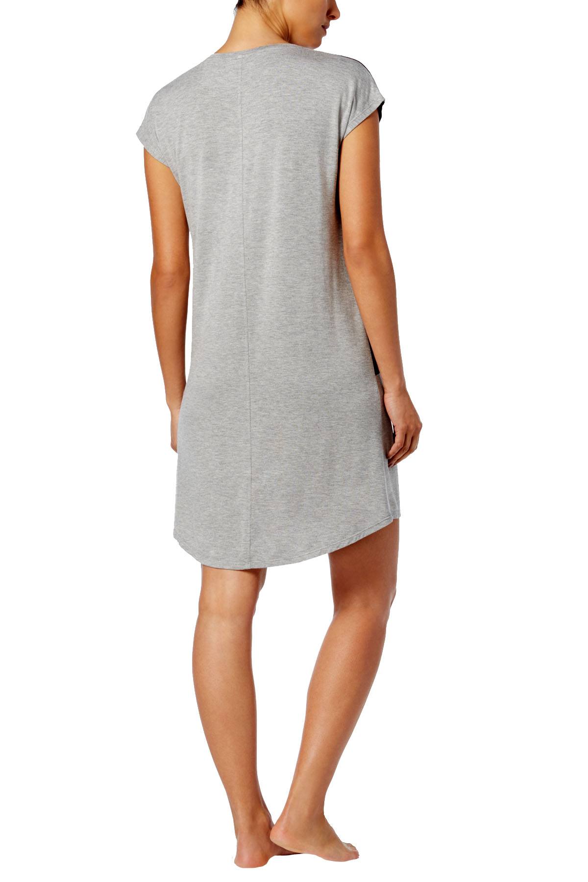 Alfani Colorblock Contrast Panel Sleepshirt in Black