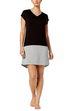 Alfani Colorblock Contrast Panel Sleepshirt in Black thumbnail 2