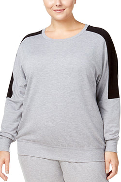 Alfani Colorblock Lounge Top in Grey Heather thumbnail 2