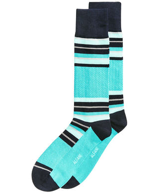Alfani Colorblocked Dress Socks  Aqua Blue