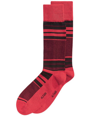Alfani Colorblocked Dress Socks Red Pink
