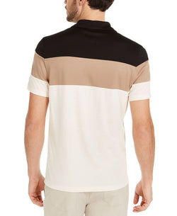 Alfani Colorblocked Polo Shirt Sand thumbnail 2