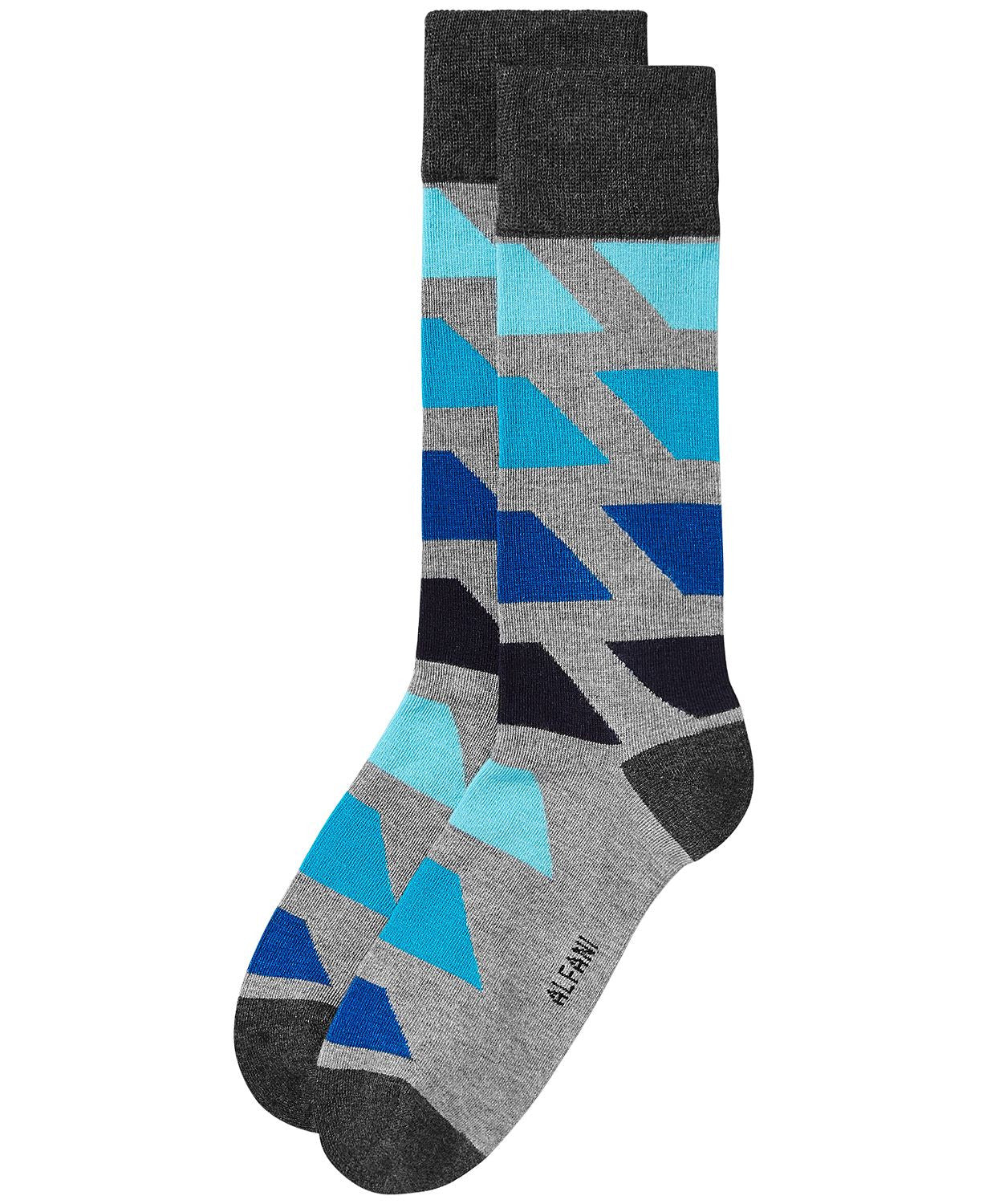 Alfani Colorblocked Socks Grey Aqua