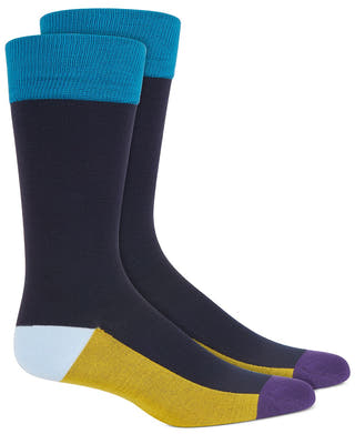 Alfani Colorblocked Stripe Socks Navy Multi Comb