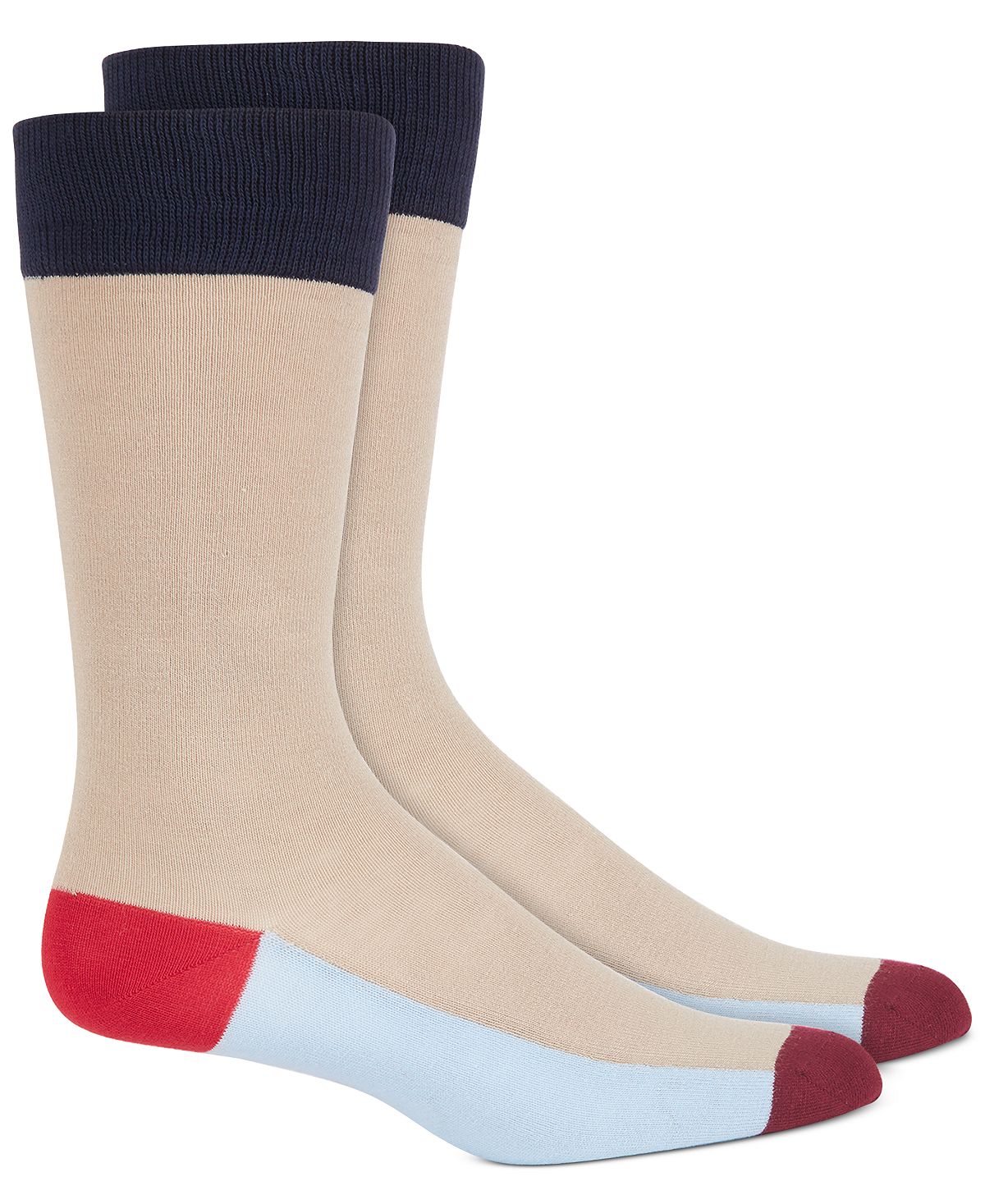 Alfani Colorblocked Stripe Socks Tan Multi Combo