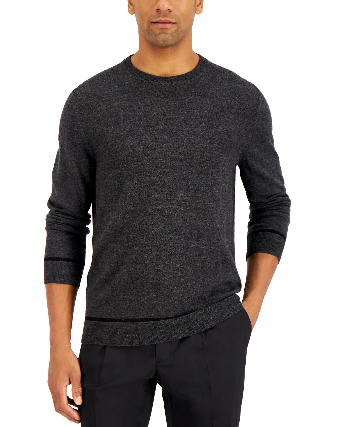 Alfani Crewneck Sweater Ebony