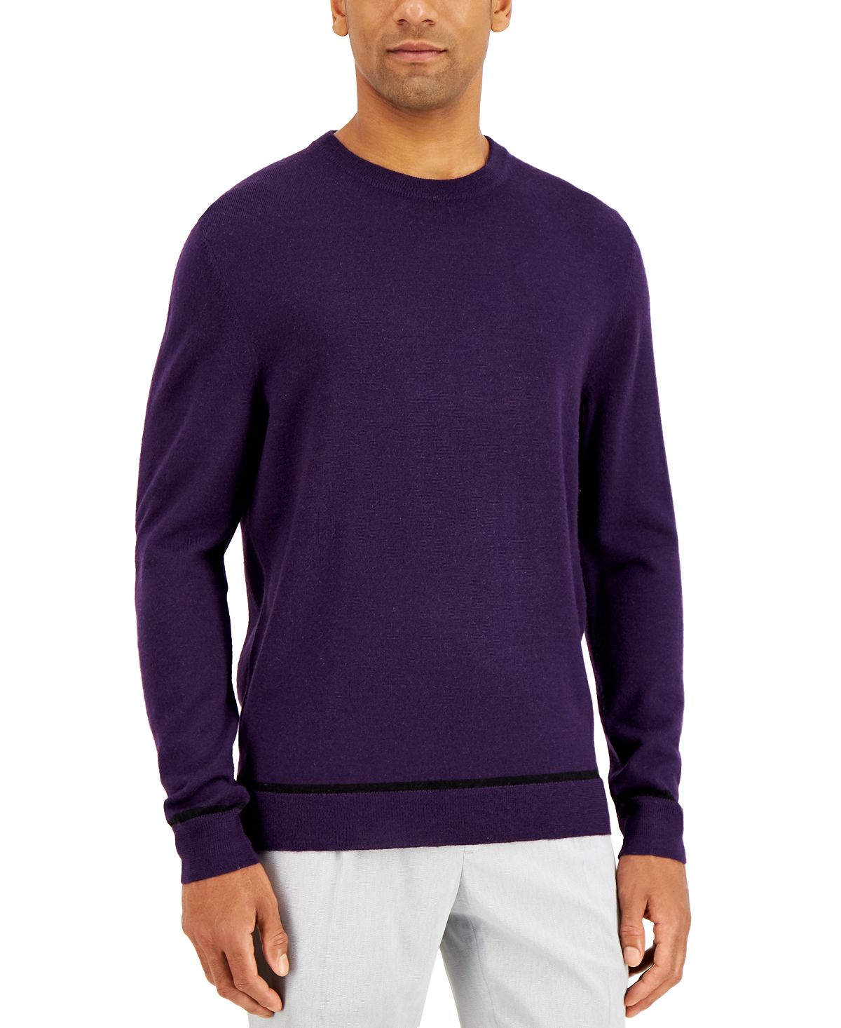 Alfani Crewneck Sweater Rich Grape