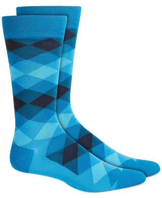 Alfani Diamond Ombre Socks Blue