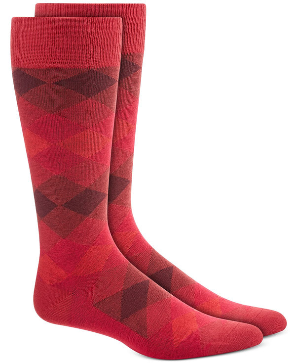 Alfani Diamond Ombre Socks Red