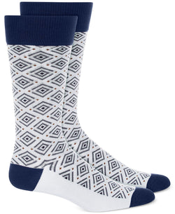 Alfani Diamond Pattern Dress Socks Grey Diamond thumbnail 1