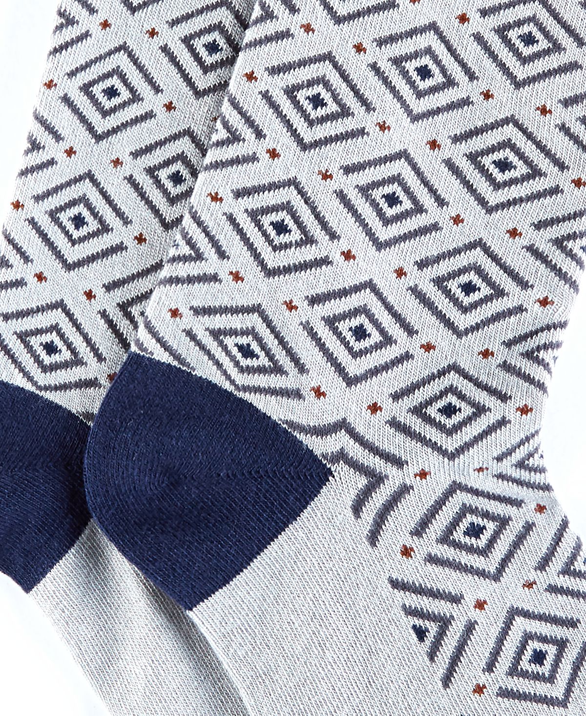 Alfani Diamond Pattern Dress Socks Grey Diamond