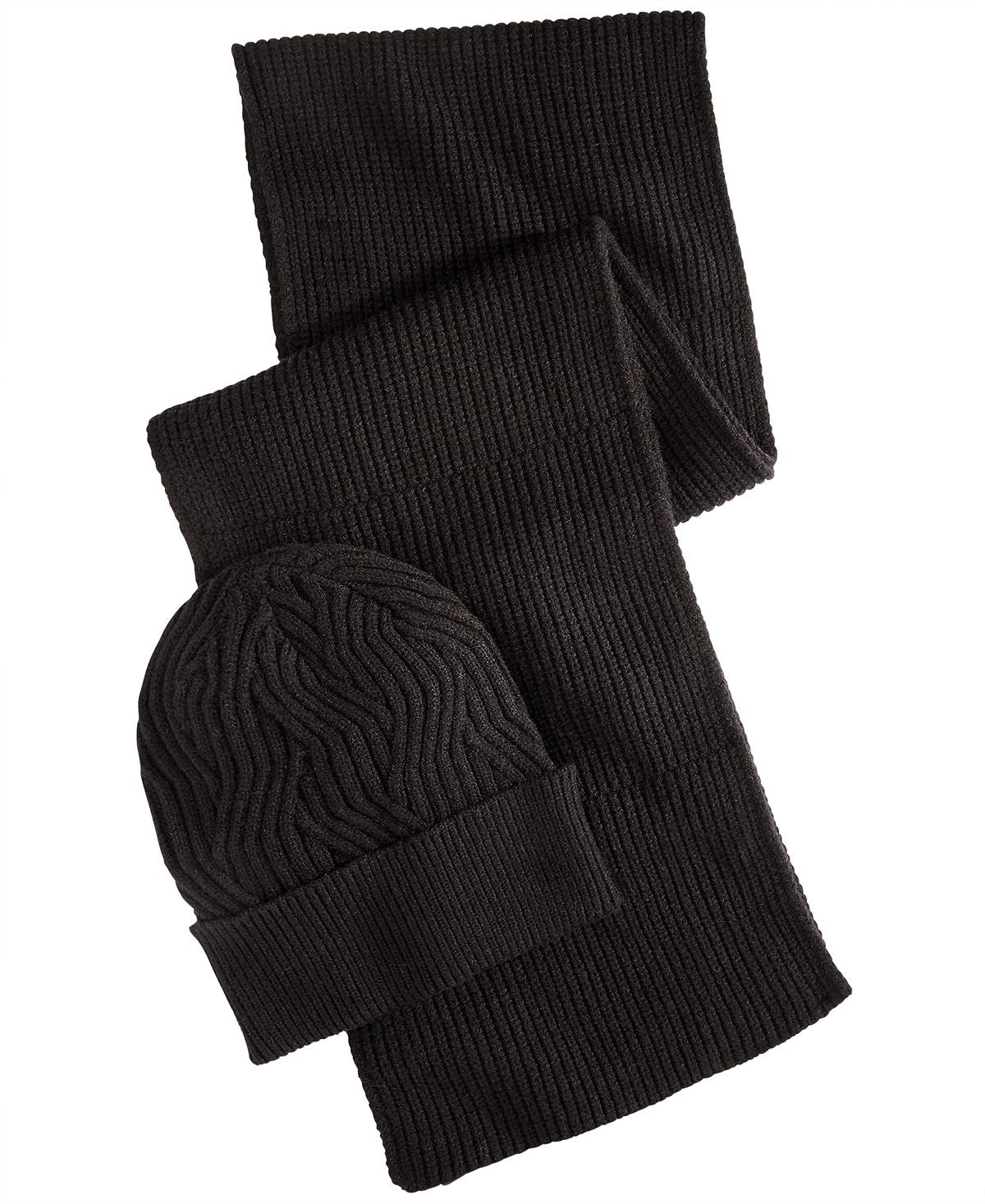 Alfani Dressy Scarf & Hat Gift Set Black