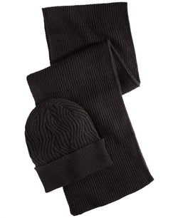 Alfani Dressy Scarf & Hat Gift Set Black thumbnail 1