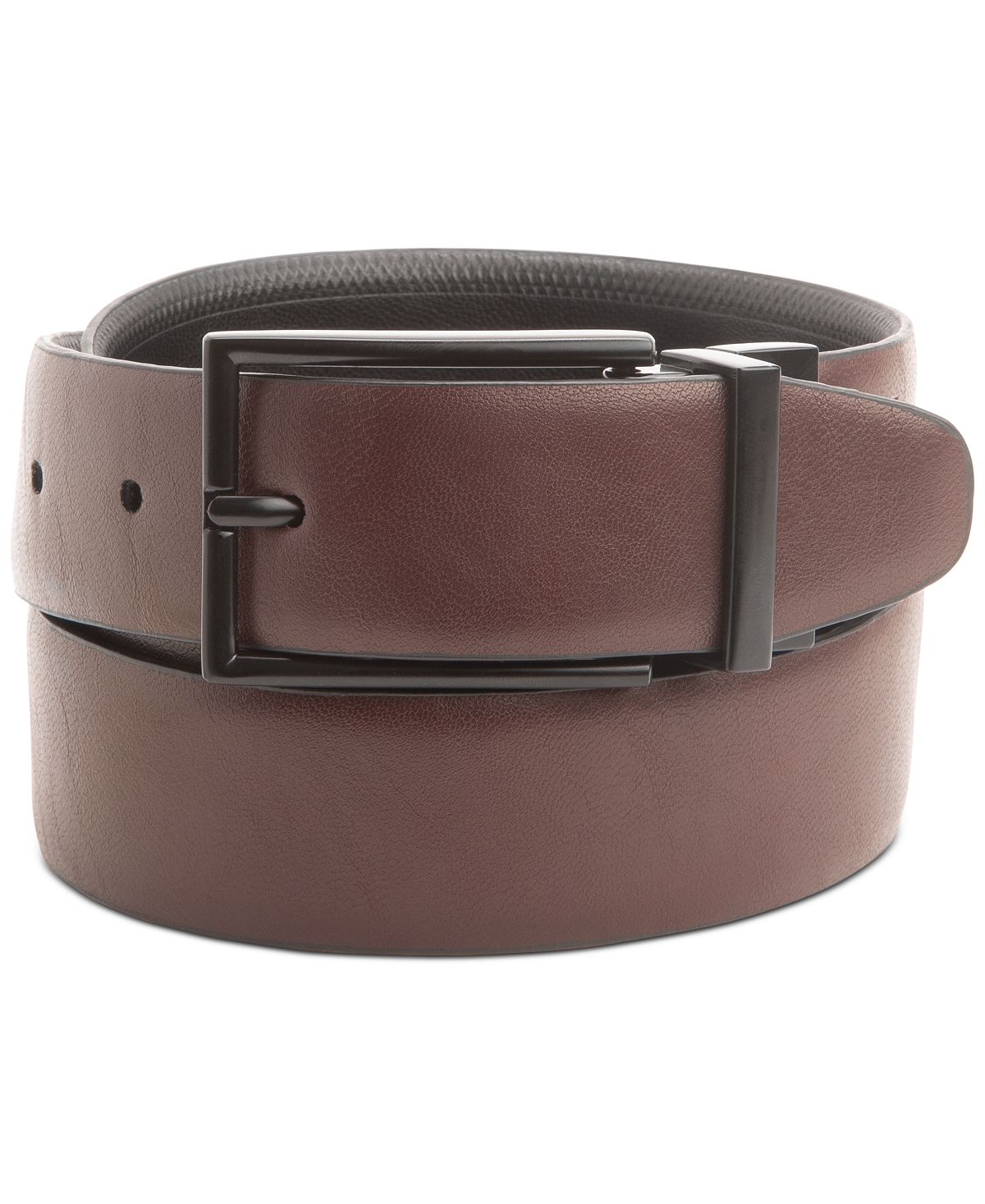 Alfani Embossed Stretch Reversible Belt Black