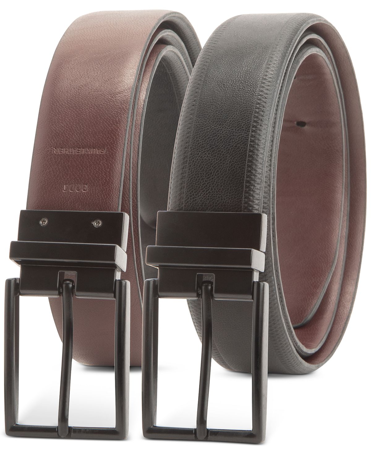 Alfani Embossed Stretch Reversible Belt Black