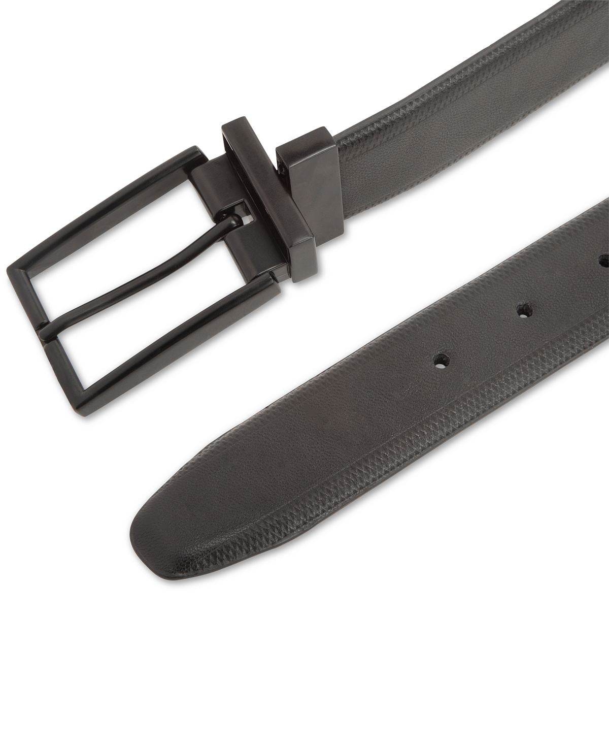 Alfani Embossed Stretch Reversible Belt Black