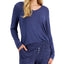 Alfani Essentials Long-sleeve Pocket Pajama T-shirt Night Shadow