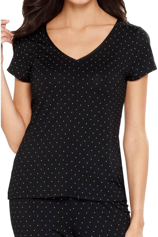 Alfani Essentials Lounge Top in Onyx Pindot