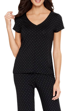 Alfani Essentials Lounge Top in Onyx Pindot thumbnail 3