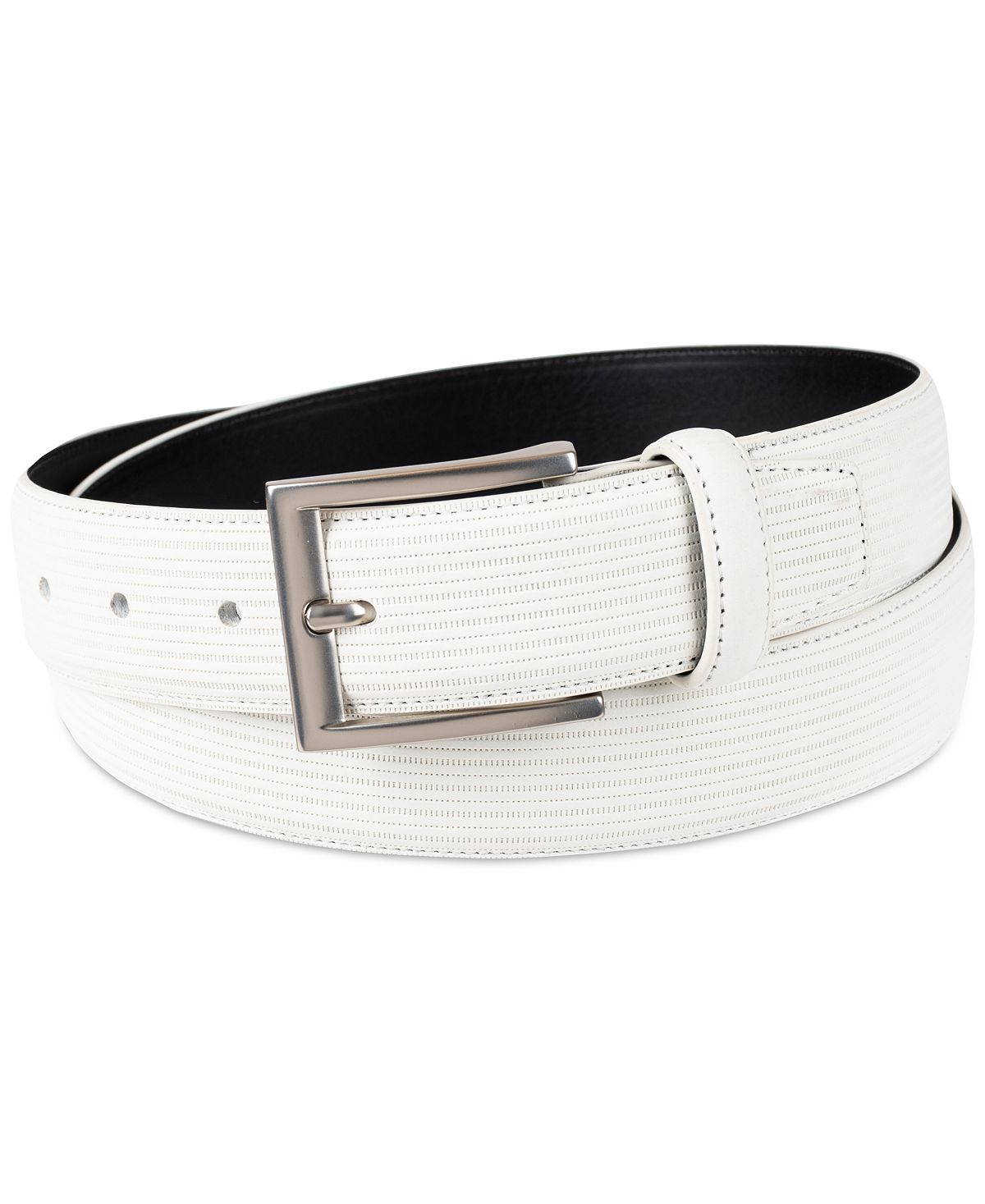 Alfani Faux-suede Belt Ivory