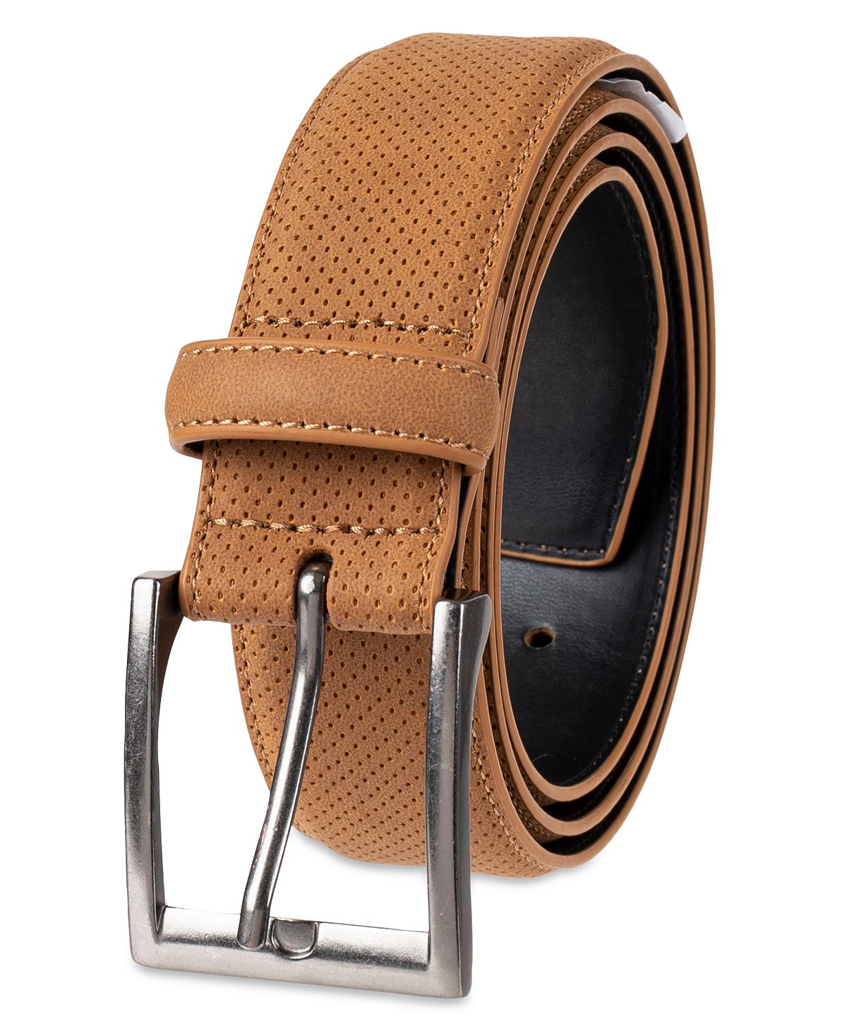 Alfani Faux-suede Belt Tan