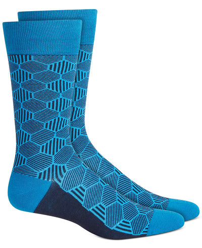 Alfani Geo Line Socks Blue