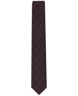 Alfani Gering Plaid Tie Burgundy thumbnail 2