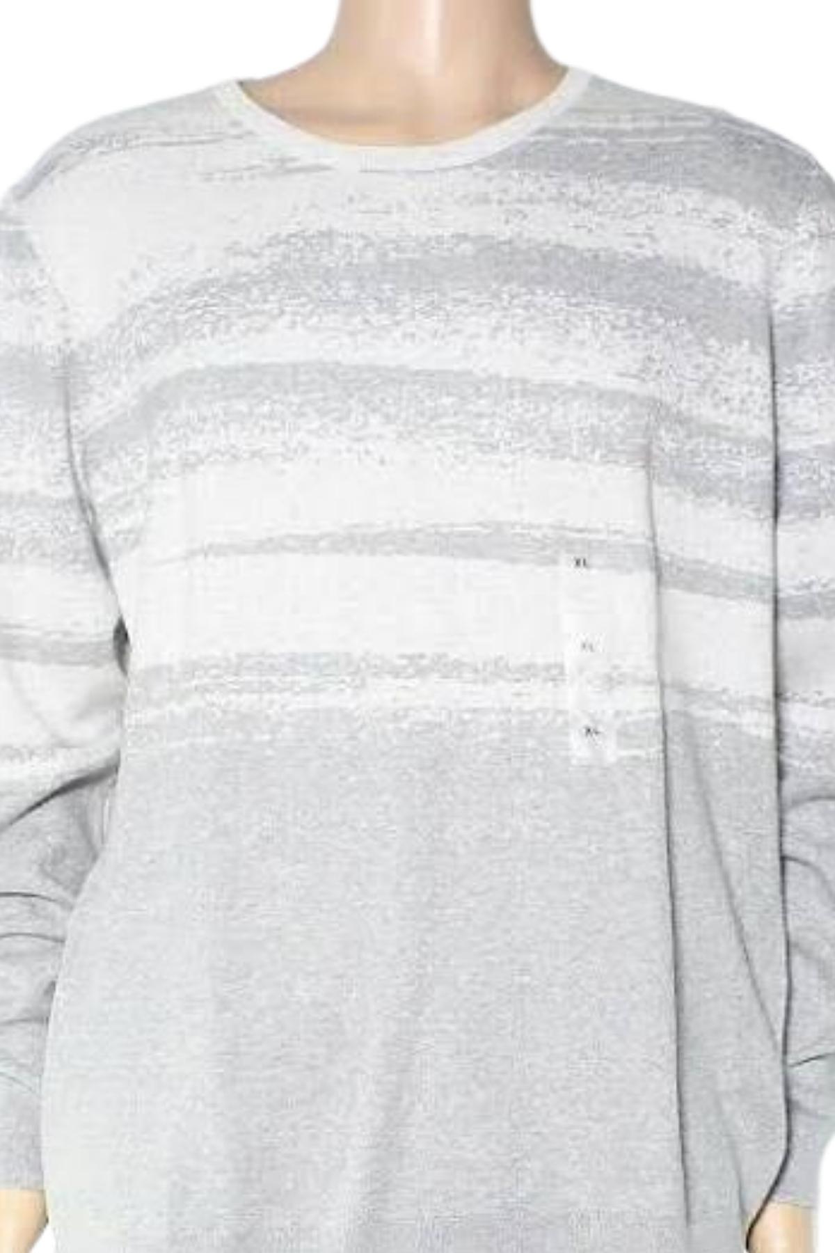 Alfani Grey Abstract Long Sleeve Pullover