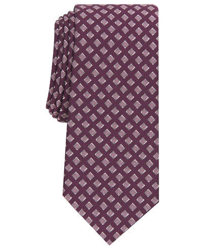 Alfani Hill Geometric Necktie Berry