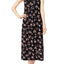 Alfani Intimates Black Bouquet-Print Pleated Nightgown