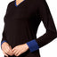 Alfani Intimates Black Colorblock Contrast-Cuff Lounge Top