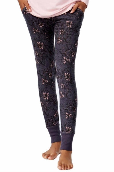 Alfani Intimates Black Floral-Printed Lounge Legging