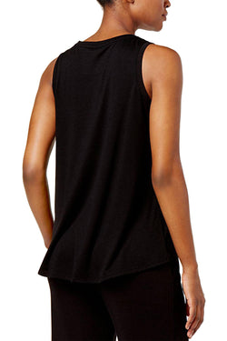 Alfani Intimates Black High-Low Lounge Tank Top thumbnail 2