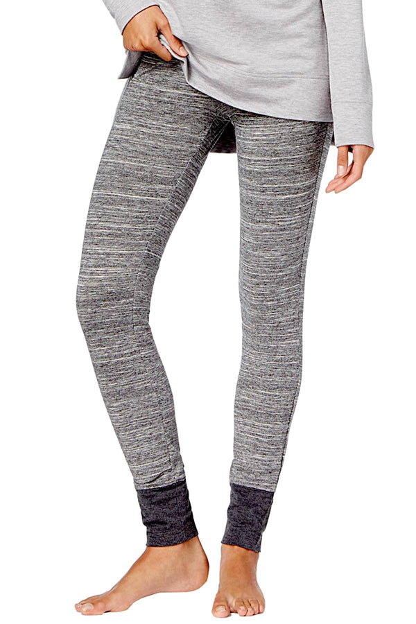 Alfani Intimates Charcoal-Grey Space-Dye Printed Jogger Pajama Pant
