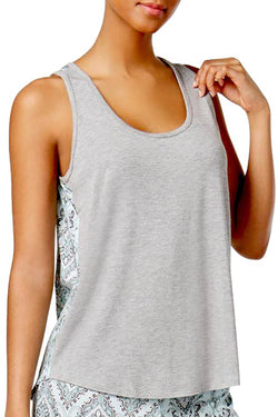 Alfani Intimates Grey/Turquoise-Paisley Printed-Back Lounge Tank thumbnail 1