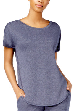 Alfani Intimates Heathered-Blue Scoop-Neck Pajama Top thumbnail 1