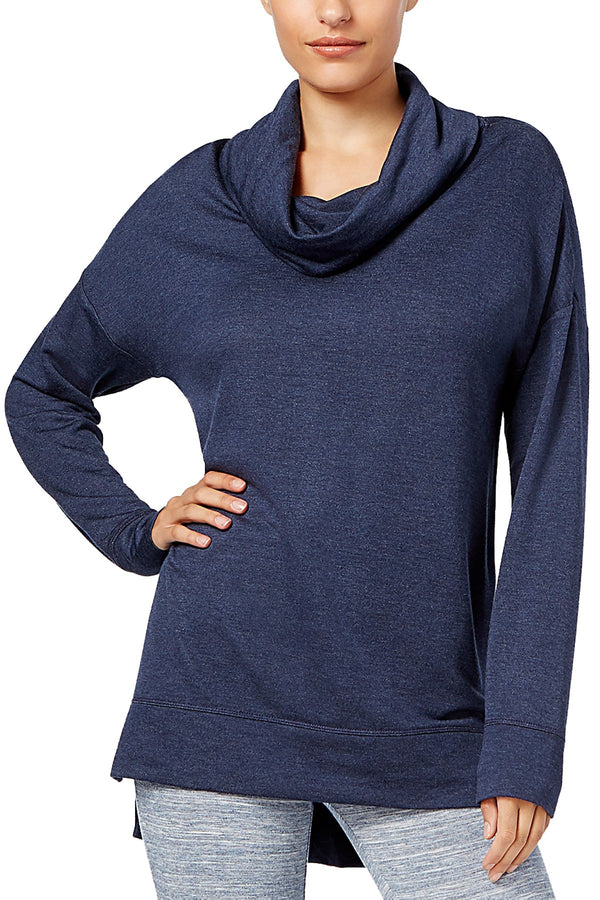 Alfani Intimates Industrial-Blue Heathered Cowl-Neck Tunic