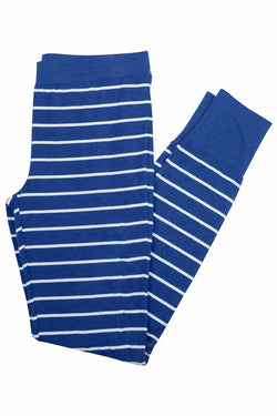 Alfani Intimates Navy Striped French-Terry Sleep Legging thumbnail 3