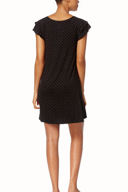 Alfani Intimates Onyx Pindot Flutter Sleeve Short Nightgown thumbnail 2