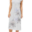 Alfani Intimates Pearl Grey Heather Ruched Waist Floral Nightgown