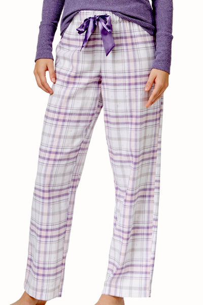 Alfani Intimates Purple Plaid Flannel Pajama Pant