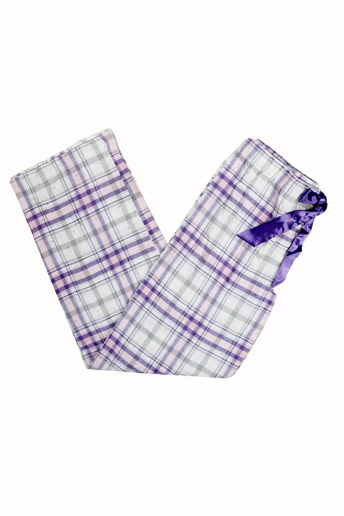 Alfani Intimates Purple Plaid Flannel Pajama Pant