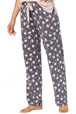 Alfani Knit Lounge Pant in Grey/Pink Floral thumbnail 3