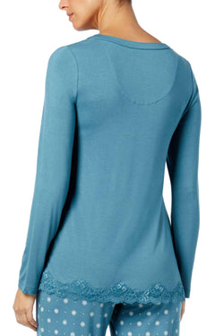 Alfani Lace Trim Lounge Tunic in Aqua Smoke thumbnail 2