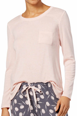 Alfani Long Sleeve Scoop Neck Top in Soft Shell Pink thumbnail 1